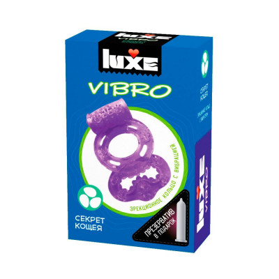 Эрекционное виброкольцо Luxe VIBRO Секрет Кощея + презерватив