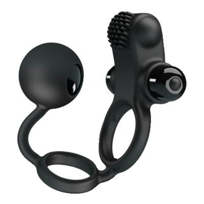 Эрекционное виброкольцо Vibrating Penis Sleeve IV, цвет: черный
