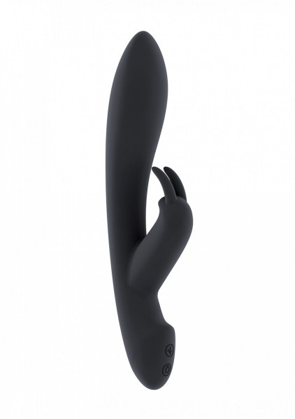 Вибратор Mila с клиторальным отростком, цвет: черный - 22 см