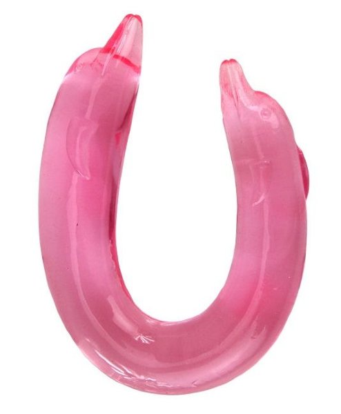 Двойной фаллоимитатор Dolphin - 30,5 см, цвет: розовый