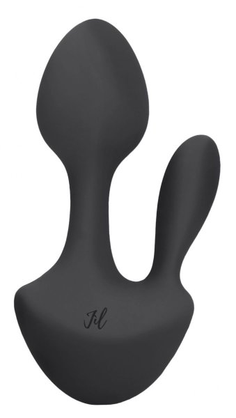 Анально-вагинальный вибратор Sofia - 13 см, цвет: черный