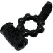 Эрекционное виброкольцо с щеточкой Baile Sweet Ring, цвет: черный