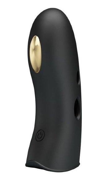 Вибронасадка на палец с электростимуляцией Marico, цвет: черный