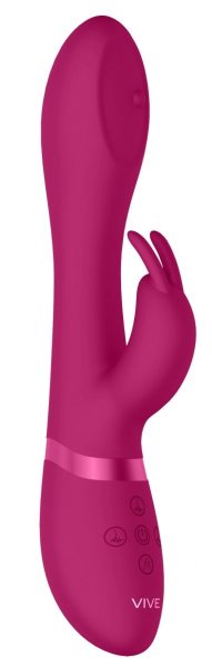 Вибромассажер-кролик Mira - 21,5 см, цвет: розовый