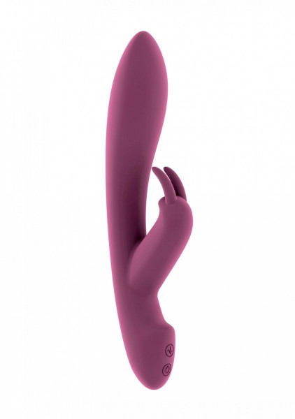 Вибратор Mila с клиторальным отростком, цвет: розовый - 22 см