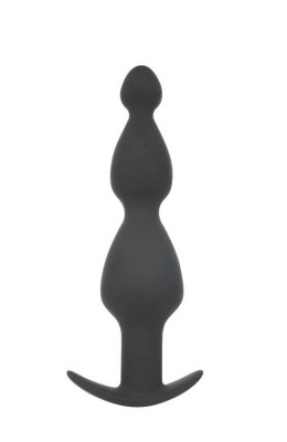 Анальная втулка с широким основанием, цвет: черный - 19 см