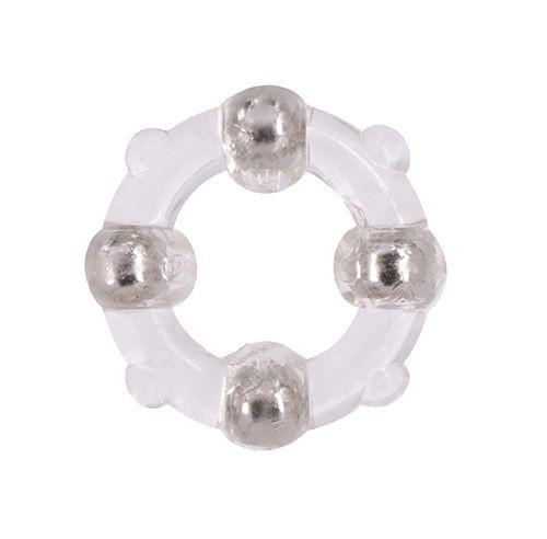 Эрекционное кольцо Menzstuff Stud Ring Clear с 4 бусинами