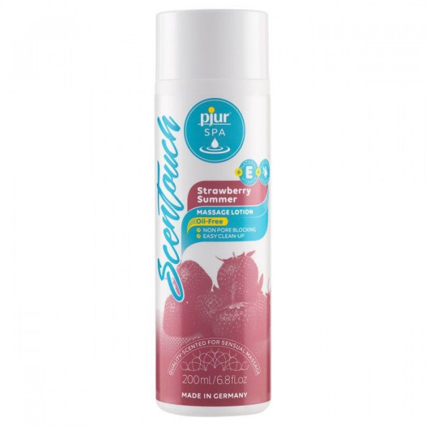 Массажный лосьон pjur SPA Strawberry Summer Massage Lotion с ароматом клубники - 200 мл.