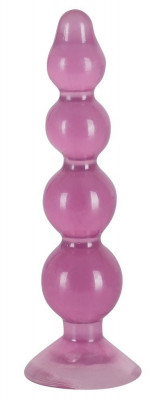 Анальный стимулятор-елочка Anal Beads, цвет: розовый - 13 см