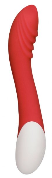 Вибратор Frenzy с функцией нагрева - 20,8 см, цвет: красный