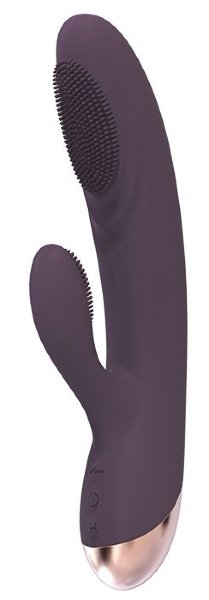 Вибромассажер с клиторальным отростком CASTALIA - 21 см, цвет: фиолетовый