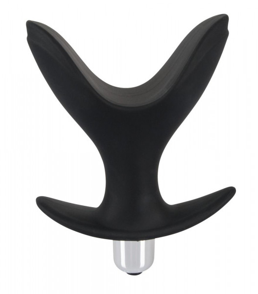Анальная пробка Black Velvets Vibrating Anchor Plug с вибрацией, цвет: черный - 10,3 см