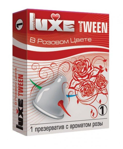 Презерватив Luxe Tween В розовом цвете с ароматом розы - 1 шт.