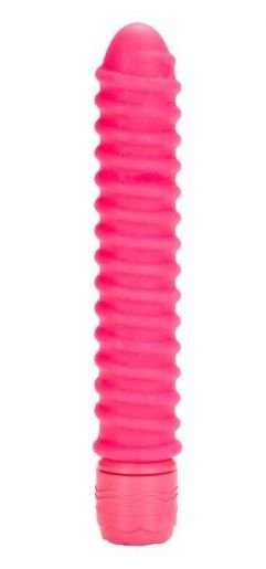 Вибратор со спиралевидным рельефом Sorority Screw - 12,75 см, цвет: розовый