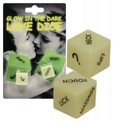 Кубики Glow In The Dark Love Dice для любовных игр с надписями на английском