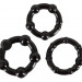 Набор из трех эрекционных колец с бусинами Black Professional Hard, цвет: черный