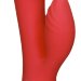 Вибратор-кролик Sunburst с функцией нагрева - 20 см, цвет: красный