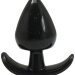 Черная коническая анальная пробка с ограничителем - 8,5 см.
