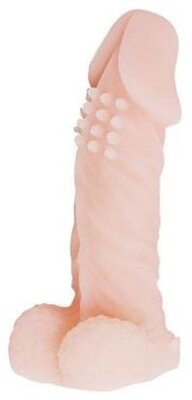 Закрытая насадка на пенис Wolftooth - 14,4 см, цвет: телесный