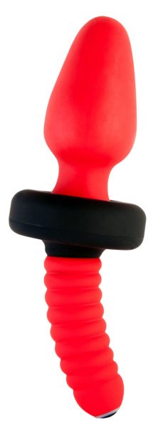 Двусторонний анальный вибратор, цвет: красный - 22 см