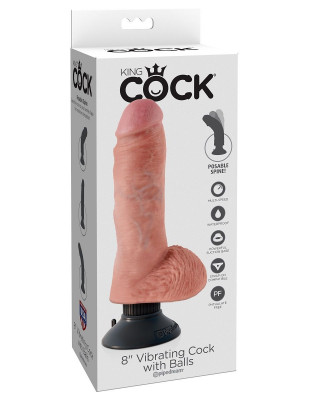 Вибромассажер Pipedream 8 Vibrating Cock with Balls - 20,3 см