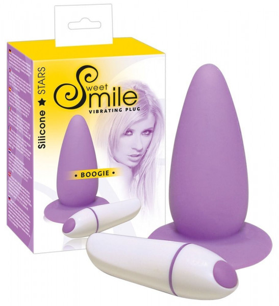 Анальная вибровтулка Sweet Smile Boogie, цвет: фиолетовый - 10 см