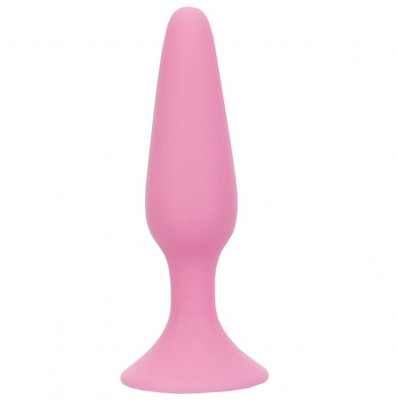 Анальная пробка Beautiful Behind Silicone Butt Plug, цвет: розовый - 11,4 см