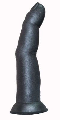 Анальный стимулятор в виде пальца на присоске - 15 см, цвет: черный