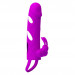 Вибронасадка на пенис с подхватом мошонки, цвет: лиловый