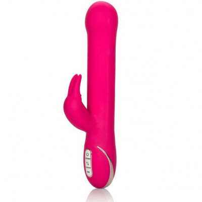 Вибратор Jack Rabbit Signature Silicone Beaded Rabbit, цвет: розовый - 23 см