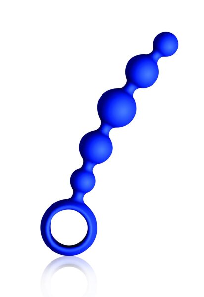 Анальная цепочка Joyballs Anal Wave, цвет: синий - 17,5 см