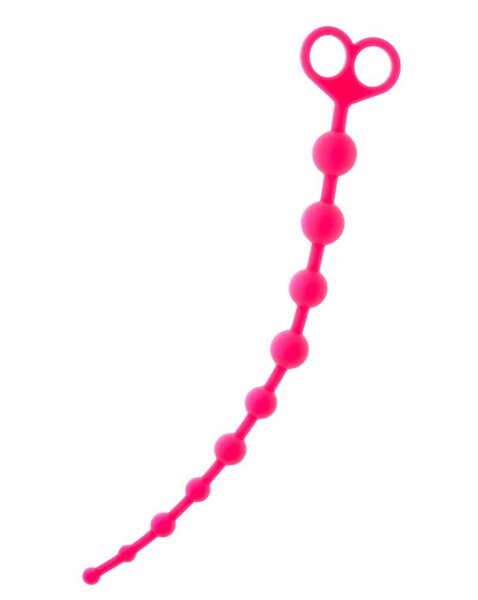 Анальные бусы из силикона с широкой ручкой, цвет: розовый