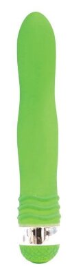 Эргономичный вибратор Sexy Friend - 17,5 см, цвет: салатовый