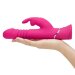 Вибратор Thrusting Realistic Rechargeable Rabbit Vibrator с имитацией толчков - 22,8 см, цвет: розовый