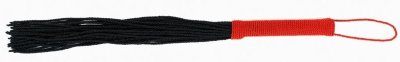 Плеть-флогер с красной ручкой, цвет: черный