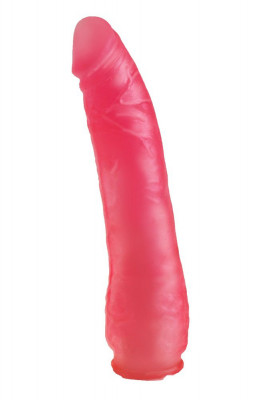 Реалистичная насадка Harness, цвет: розовый - 17 см