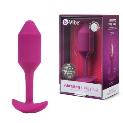 Пробка для ношения с вибрацией b-Vibe Vibrating Snug Plug 2, цвет: розовый