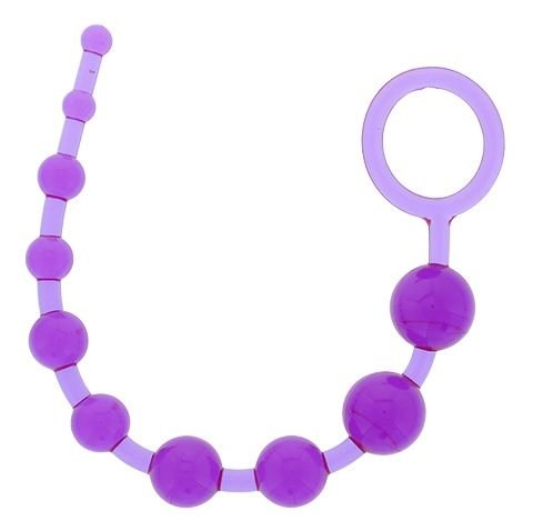 Анальная цепочка PLEASURE BEADS ANAL ROD - 32 см, цвет: фиолетовый