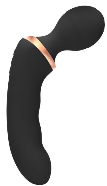 Двусторонний вибратор Charm - 18 см, цвет: черный