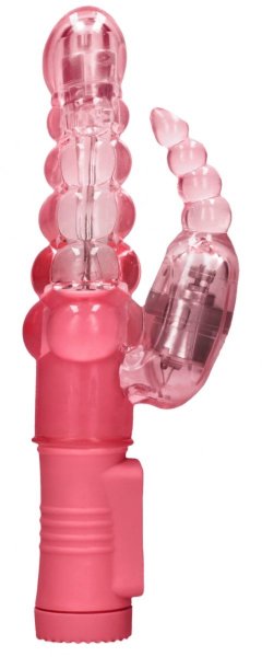 Вибратор-кролик Rotating Bubbles - 23,2 см, цвет: розовый