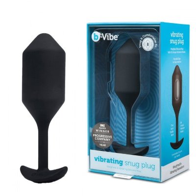 Пробка для ношения с вибрацией b-Vibe Vibrating Snug Plug 4, цвет: черный