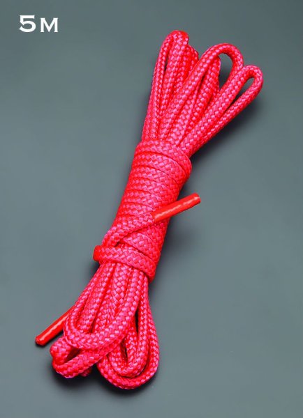 Шелковистая веревка для связывания, цвет: красный - 5 м