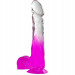 Фаллоимитатор Jelly Joy Fade Out с прозрачным стволом и присоской, цвет: фиолетовый - 20 см