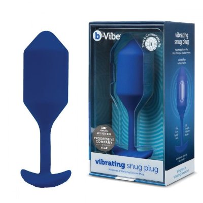 Пробка для ношения с вибрацией b-Vibe Vibrating Snug Plug 4, цвет: синий