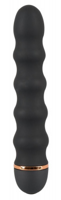 Вибратор Bendy Wavy с волнами на тельце, цвет: черный - 17 см