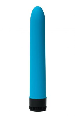 Гладкий вибратор с силиконовым напылением - 17,5 см, цвет: голубой