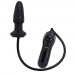 Анальная пробка Inflatable Plug с вибрацией и расширением, цвет: черный - 12 см