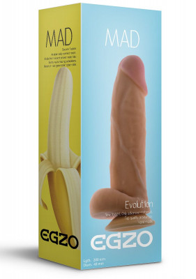 Фаллоимитатор EGZO Mad Banana - 20 см