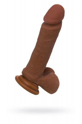 Фаллоимитатор TOYFA RealStick Elite Mulatto, цвет: коричневый - 21 см