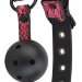Кляп-шарик с отверстиями BALL GAG, цвет: черно-розовый